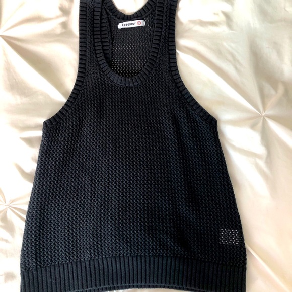 Mesh , knit tank by Arborist . Black XS but oversized - Picture 1 of 3